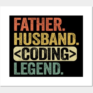 Father Husband Coding Legend Father's Day Gift Web Developer Programmer Posters and Art